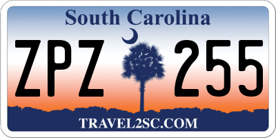 SC license plate ZPZ255