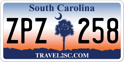 SC license plate ZPZ258