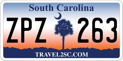 SC license plate ZPZ263