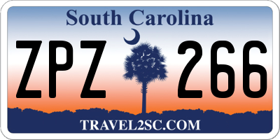SC license plate ZPZ266