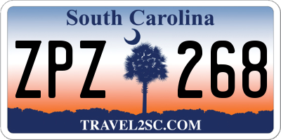 SC license plate ZPZ268