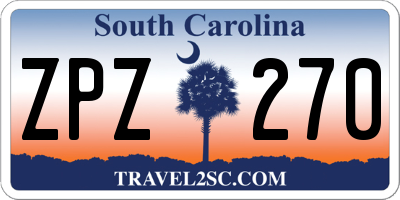 SC license plate ZPZ270