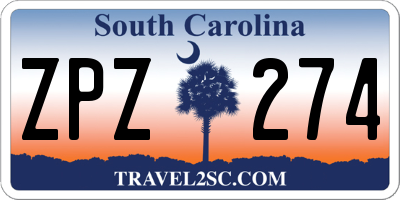 SC license plate ZPZ274