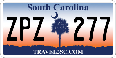 SC license plate ZPZ277