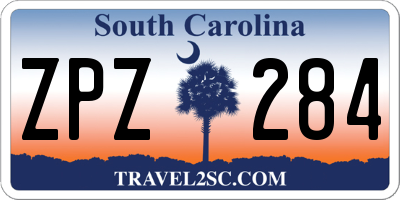 SC license plate ZPZ284