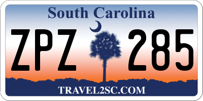 SC license plate ZPZ285