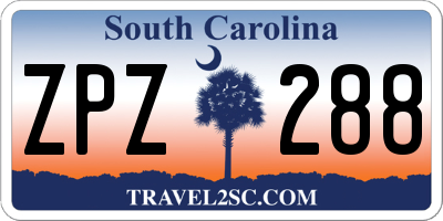 SC license plate ZPZ288