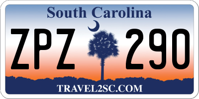SC license plate ZPZ290