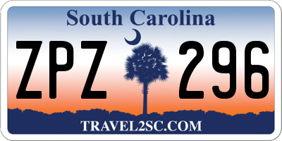 SC license plate ZPZ296