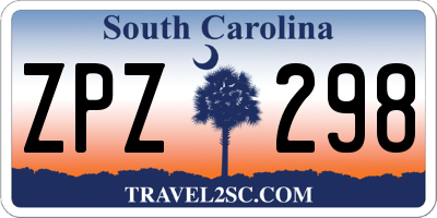 SC license plate ZPZ298