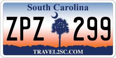 SC license plate ZPZ299