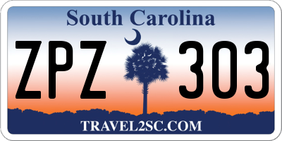 SC license plate ZPZ303