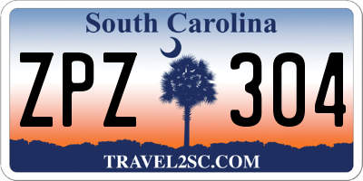 SC license plate ZPZ304