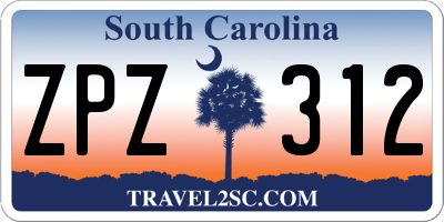SC license plate ZPZ312