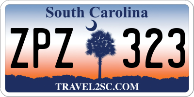 SC license plate ZPZ323
