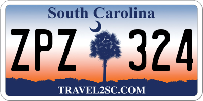 SC license plate ZPZ324