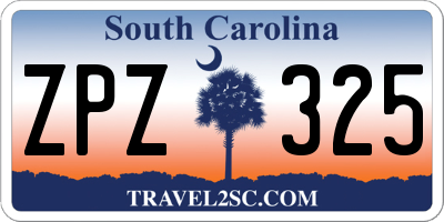 SC license plate ZPZ325