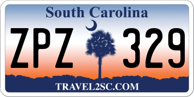 SC license plate ZPZ329