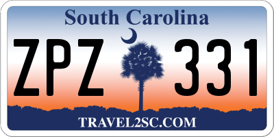 SC license plate ZPZ331