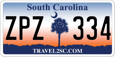 SC license plate ZPZ334