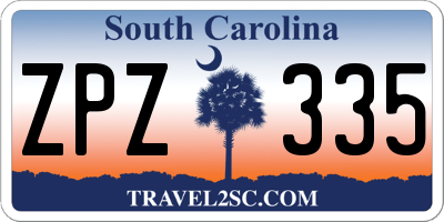 SC license plate ZPZ335