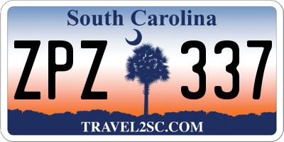 SC license plate ZPZ337