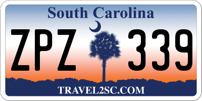 SC license plate ZPZ339