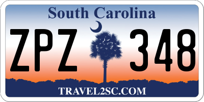 SC license plate ZPZ348