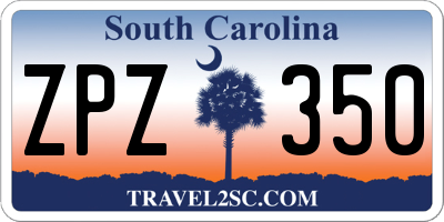 SC license plate ZPZ350
