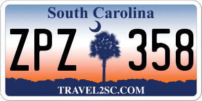 SC license plate ZPZ358