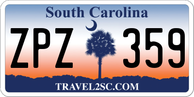 SC license plate ZPZ359