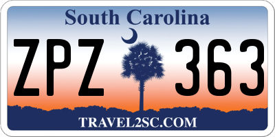 SC license plate ZPZ363