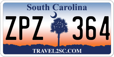 SC license plate ZPZ364