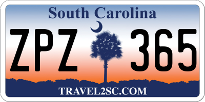 SC license plate ZPZ365