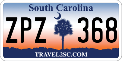 SC license plate ZPZ368