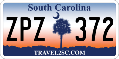 SC license plate ZPZ372