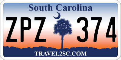 SC license plate ZPZ374