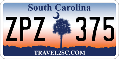 SC license plate ZPZ375