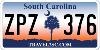 SC license plate ZPZ376