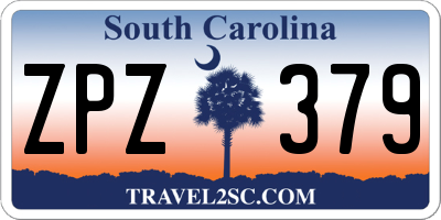 SC license plate ZPZ379