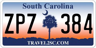 SC license plate ZPZ384