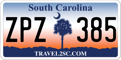 SC license plate ZPZ385