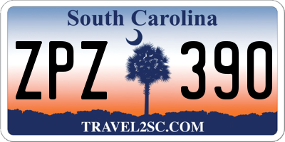 SC license plate ZPZ390