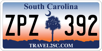 SC license plate ZPZ392