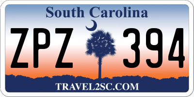 SC license plate ZPZ394