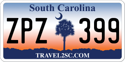 SC license plate ZPZ399