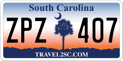 SC license plate ZPZ407