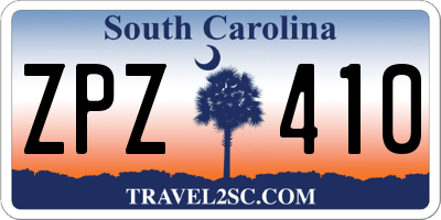 SC license plate ZPZ410