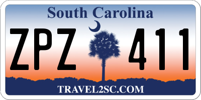 SC license plate ZPZ411