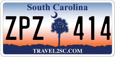 SC license plate ZPZ414
